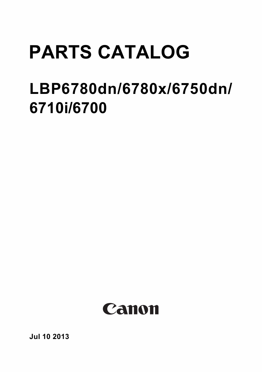 Canon imageCLASS LBP-6780dn 6780x 6750dn 6710i 6700 Parts Catalog Manual-1